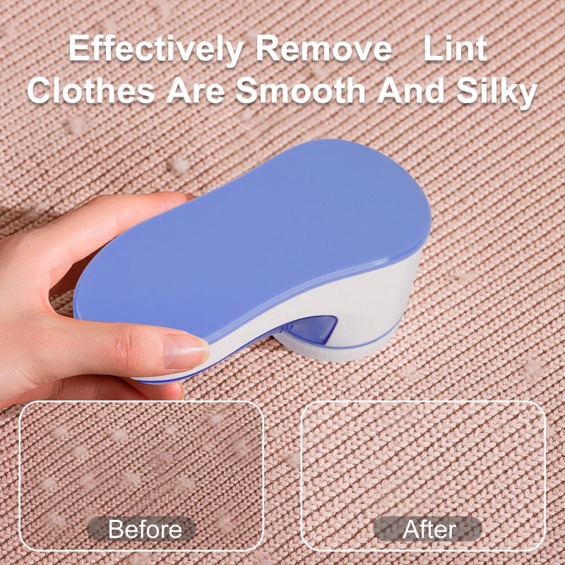 TEKI Fabric Shaver  Lint Remover for Clothes Rechargeable Clothes Shaver Pill Remover  Electric Sweater Defuzzer  Sweater Shavers to Remove Pilling  Couch  Fuzz  Furniture (2 Replaceable Blades) - Image 4